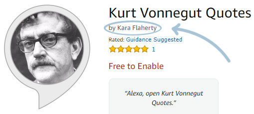 Kurt Vonnegut quotes in the Alexa skill store